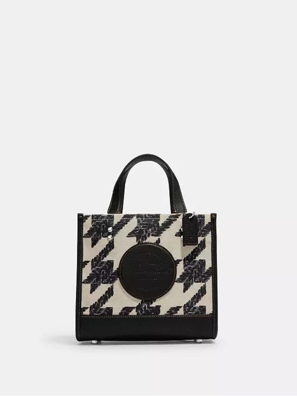 COACH Dempsey Tote 22 With Houndstooth Print And Patch CJ623 NWT